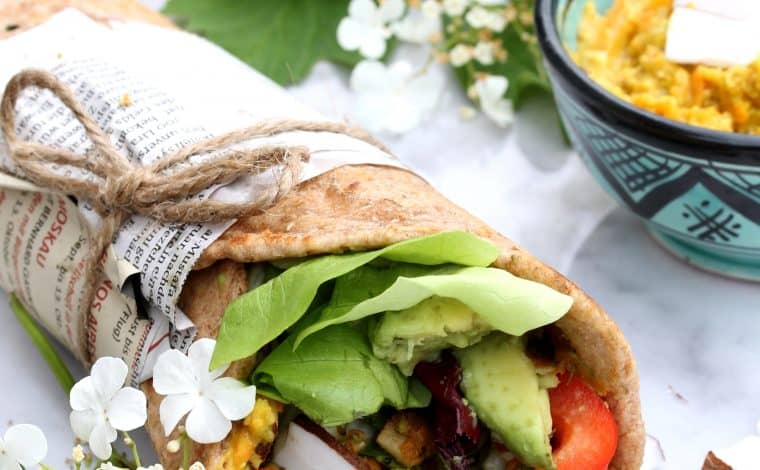 Vegetable stuffed wholegrain Naan Wrap - Truefoodsblog