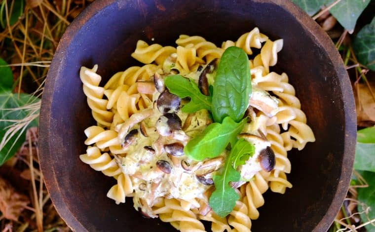 Creamy Vegan Mushroom Pasta by Truefoodsblog